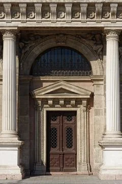 Door with columns. Stock Photos