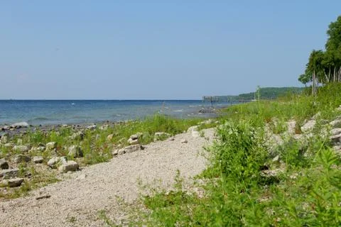 Door County Beach Dock Fotos Stock