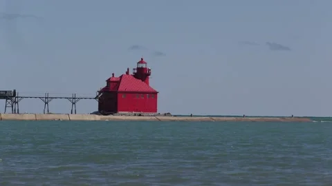 Door County, Wisconsin lighthouse Stock Footage 155755446