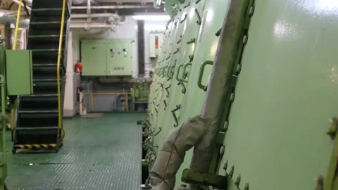 Door Covers for Main Engine of a Ship Stock Footage 222283911