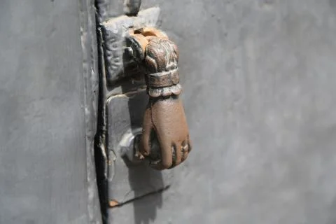 Door decorations of one old building in the colonial city of Trujillo in Peru Stock Photos