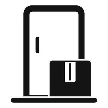 Door delivery parcel icon simple vector. Order service Stock Illustration
