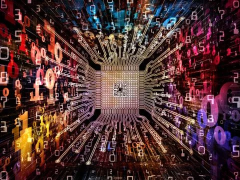 Door to Digital Processor Stock Illustration