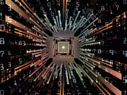 Door to Digital Processor Stock Illustration