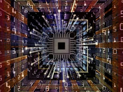 Door to Digital Processor Stock Illustration