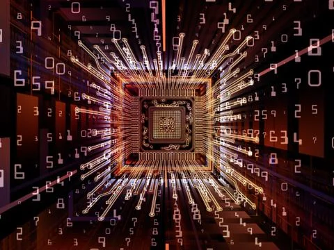 Door to Digital Processor Ilustração Stock