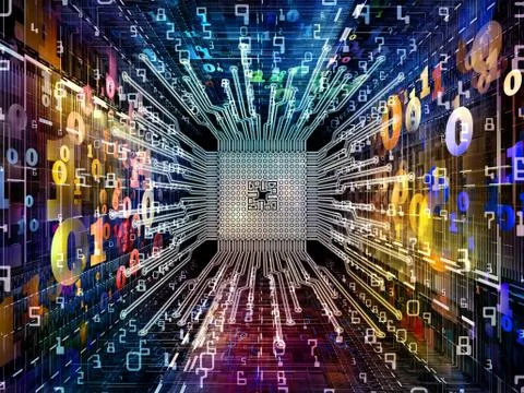 Door to Digital Processor Stock Illustration