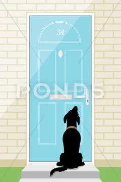 Door dog Stockillustratie