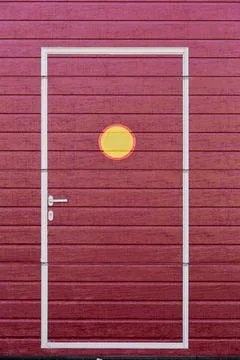 Door drawn on wall Foto stock