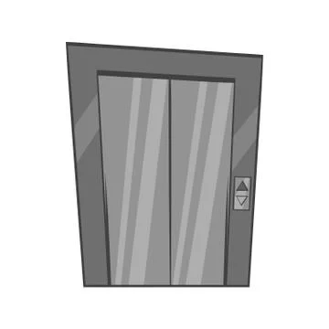 Door of elevator icon, black monochrome style Stock Illustration
