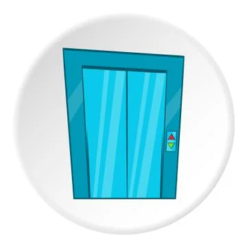 Door of elevator icon, cartoon style Stock Illustration