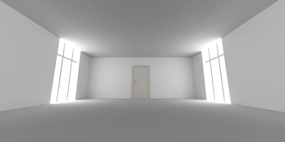 Door in a empty room. Stock Illustration