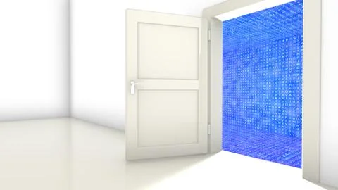 Door to encrypted hallway Illustrazione stock