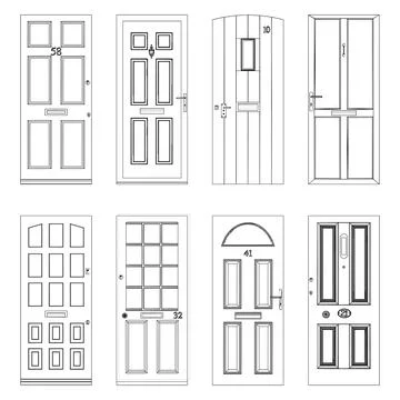 Door Entry Set Vector. Illustration