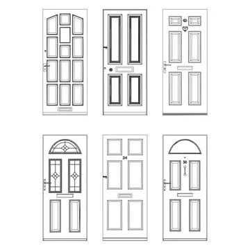 Door Entry Set Vector. Illustration