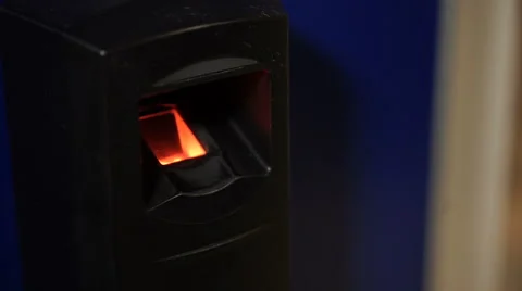 The door with the fingerprint scanner Stock Footage 67893392