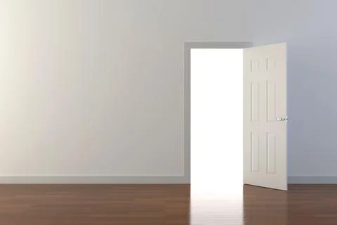 The door with flare light. 3D background design. 3D rendering. Stock Illustration