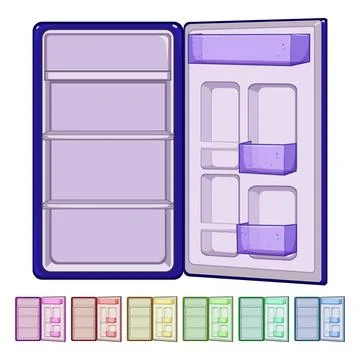 Door fridge refrigerator cartoon vector graphic Stock Illustration