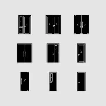 Door Glyph Icon Stock Illustration