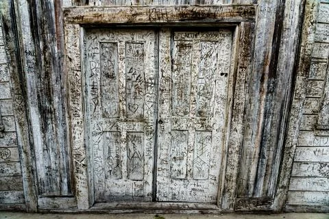 Door with graffiti Stock Photos