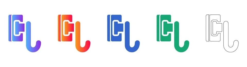 Door Handle and Latch Hardware Icons Illustration