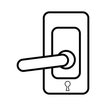 A door handle and lock Illustrazione stock