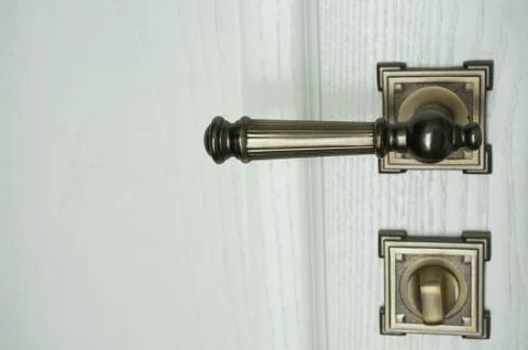 Door handle and lock Foto stock