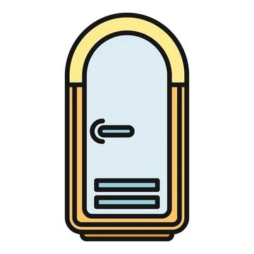 Door with handle and two panels as an entry point Illustration