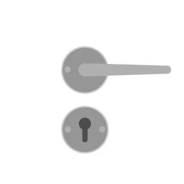 Door handle architecture security symbol exit vector icon. Detail conept flat Stock Illustration