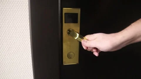 Door Handle Closing Door Stock Footage 297306491