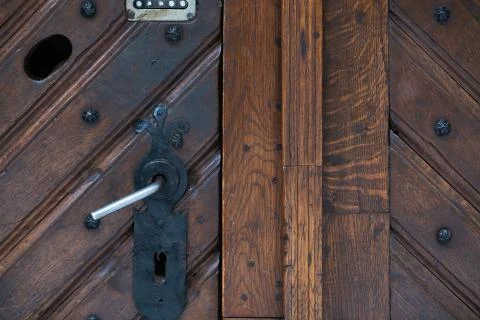 Door handle with a combination lock Stock Photos