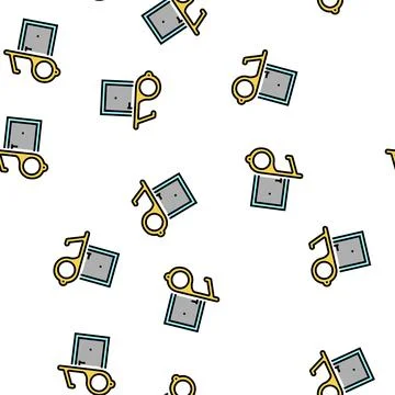 Door handle contactless vector seamless pattern Illustration