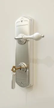 Door handle with door key Stock Illustration