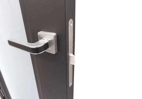 Door handle element close up. Door handle isolatedon white background. Conc.. Photos