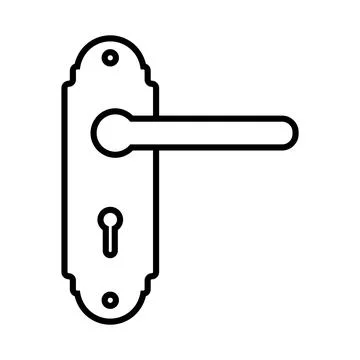 Door handle flat vector icon Illustration