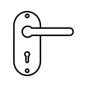 Door handle flat vector icon Illustration