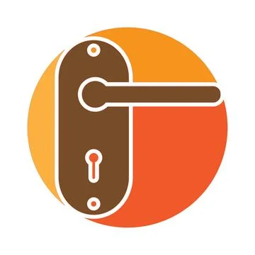 Door handle flat vector icon Illustration