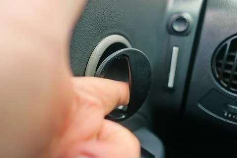 Door handle. hand opens the car door handle. car door. interior door handle.. Stock Photos