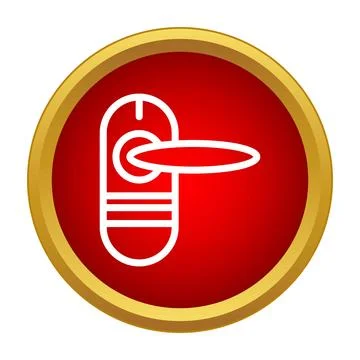 Door handle icon indicating private room or entry Illustration