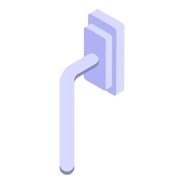Door handle icon, isometric style Illustration