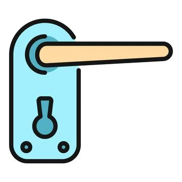 Door handle icon with keyhole for security design Illustration