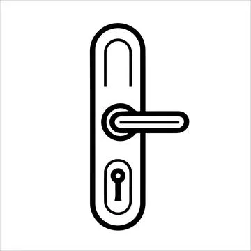 Door Handle icon or modern line symbol. Vector line art and icon design wit.. Illustration