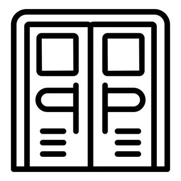 Door handle icon outline vector. Wood design Illustration