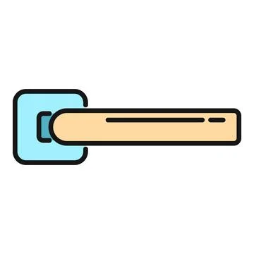 Door handle icon representing access, security, and entrance Stock Illustration