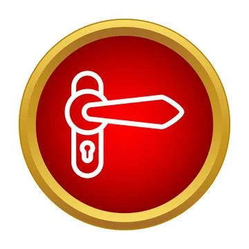 Door handle icon representing security and access control Illustration