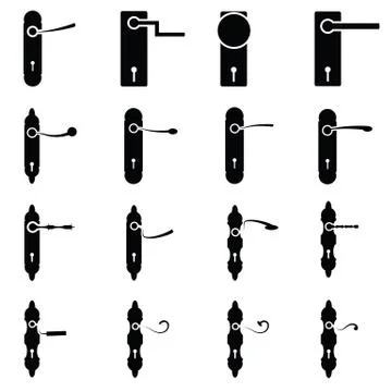 Door handle icon set Stock Illustration