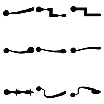 Door handle icon set Stock Illustration