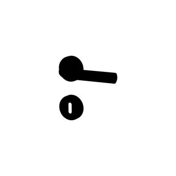 Door handle icon. Simple style door company big sale poster background symb.. Stock Illustration