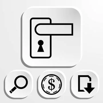 Door handle icon stock vector illustration flat design Illustration