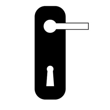 Door handle icon on white background. flat style. black door handle sign. Stock Illustration